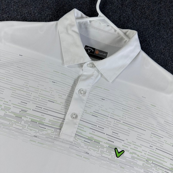 Callaway Other - Callaway Mens Opti-Dri Golf Polo Shirt White Green Digital Graphic Large L